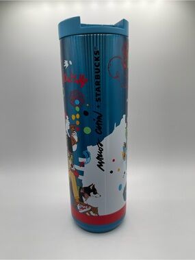 Starbucks Blue and Red Illustrated Stainless Tumbler